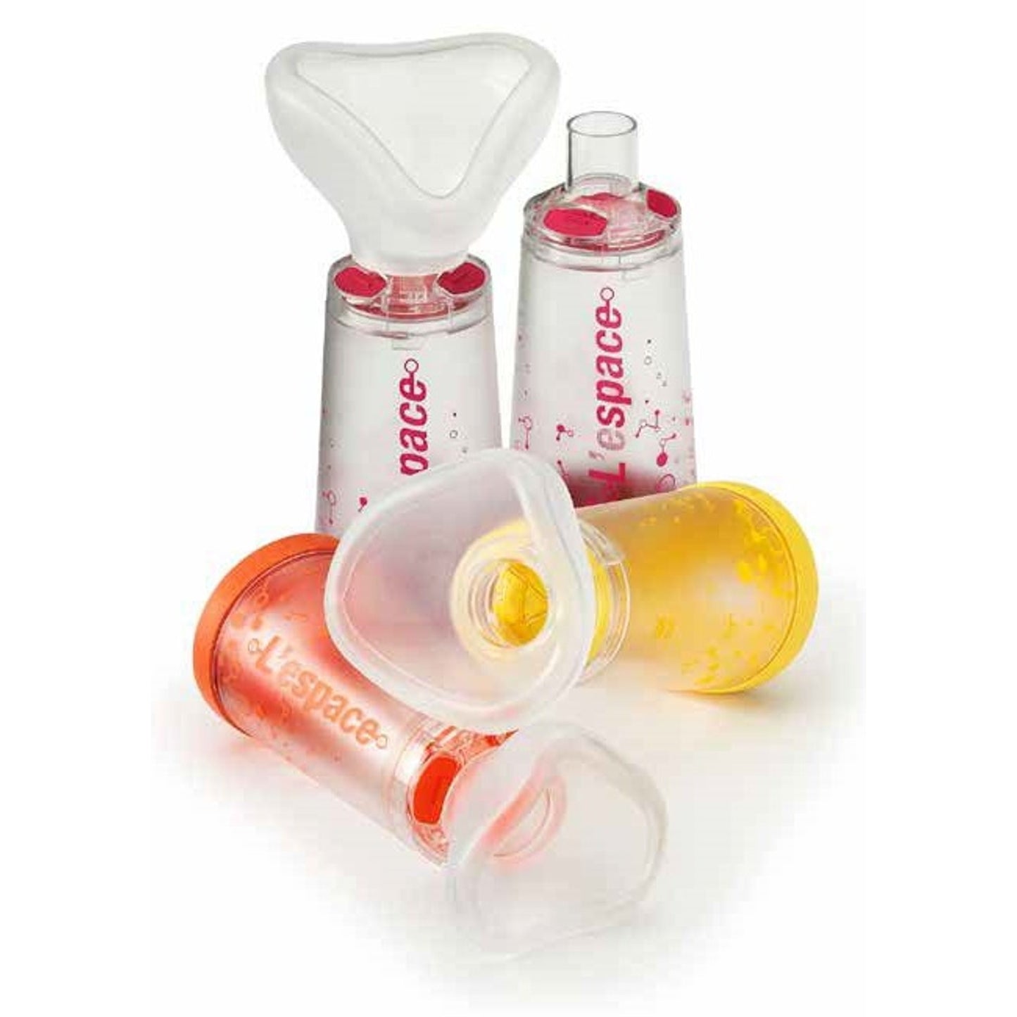 Camera Distanziatrice Per Erogatori Spray Predosati L'Espace220 Ml Per Adulti Con Boccaglio Valvola Inspirazione 2 Valvole Espirazione Codice Colore Magenta