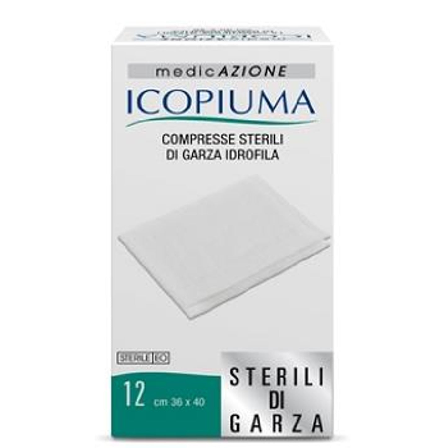 Icopiuma Garza Compressa Idrofila 36X40Cm 12 Pezzi