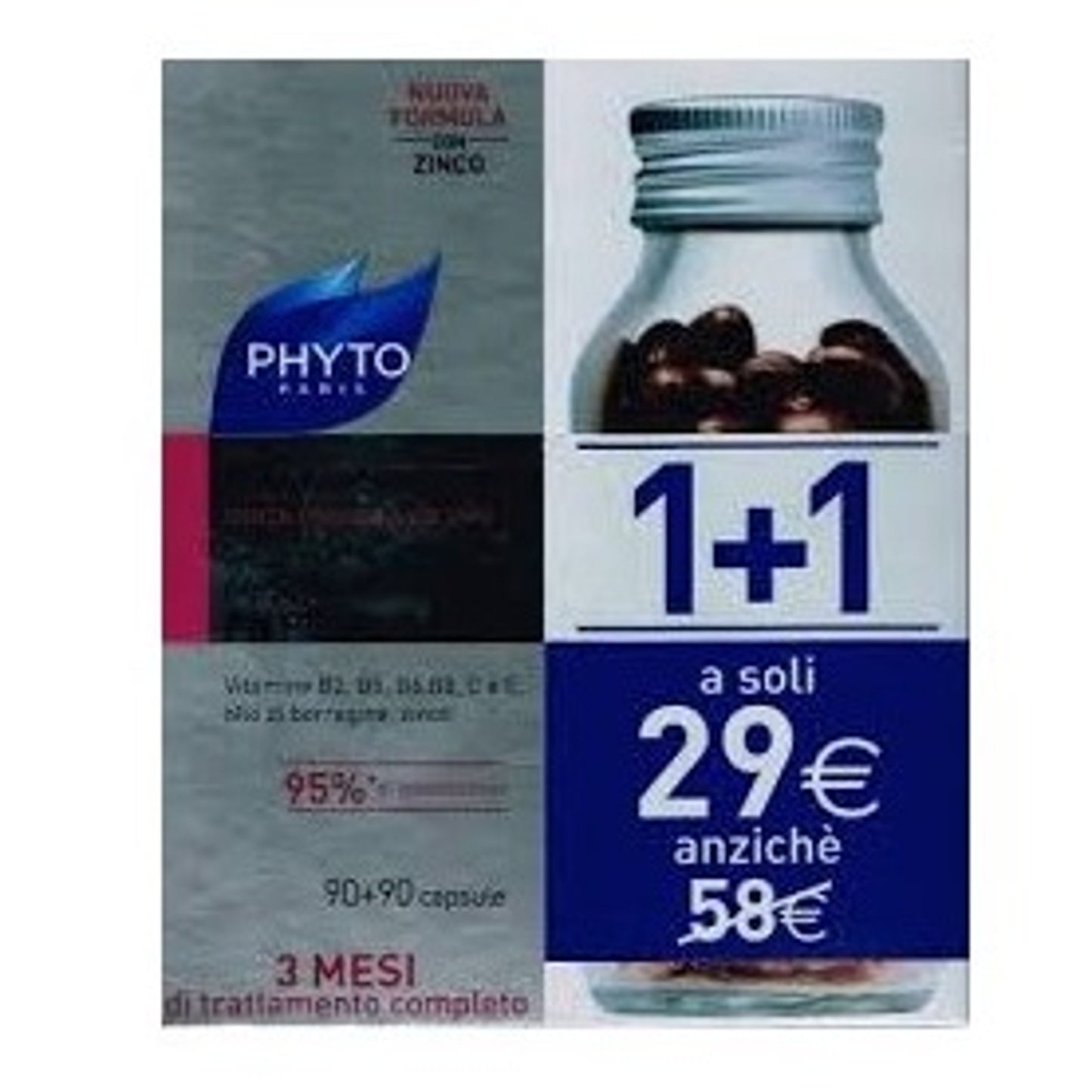 Phyto Paris Phytophanere Integratore Alimentare Capelli/Unghie 90+90 Capsule