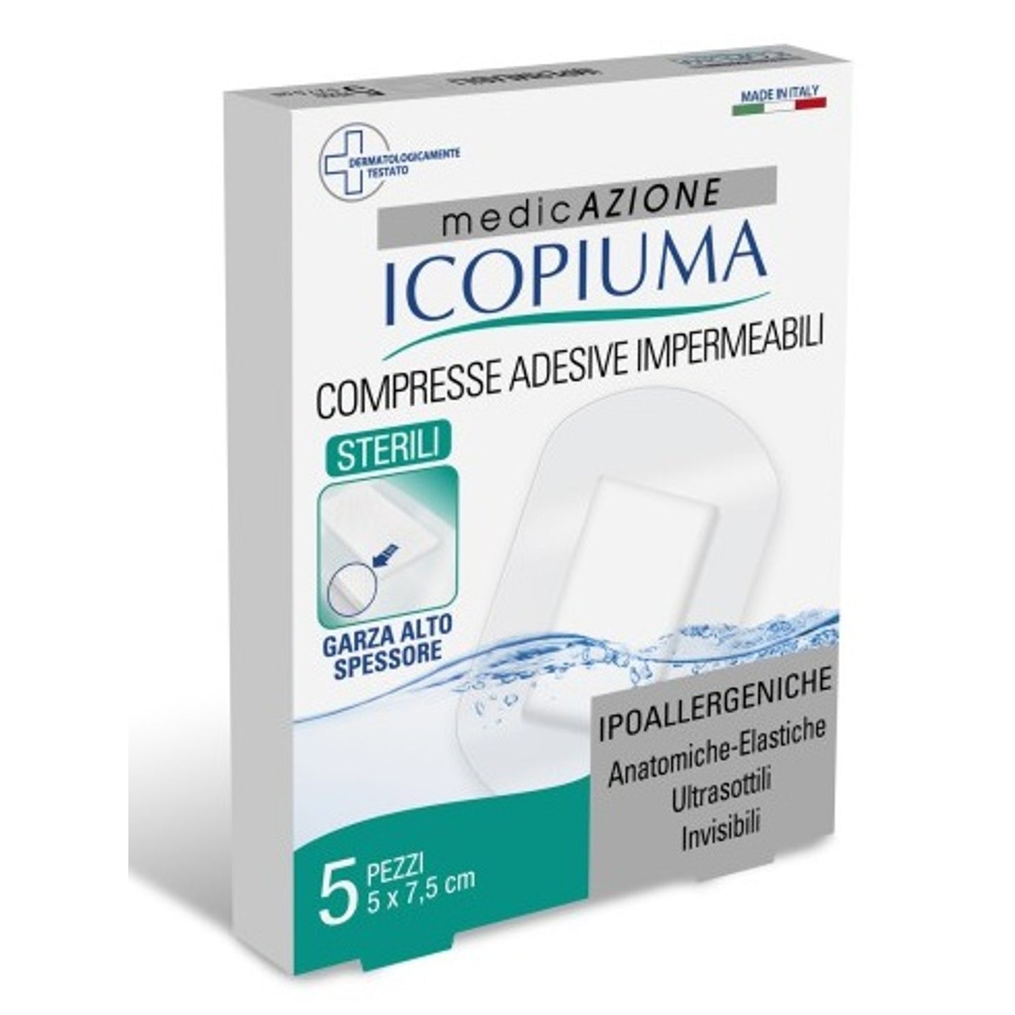 Icopiuma Garza Compressa Medicata Postoperatoria 5X7,5 Cm 5Pezzi