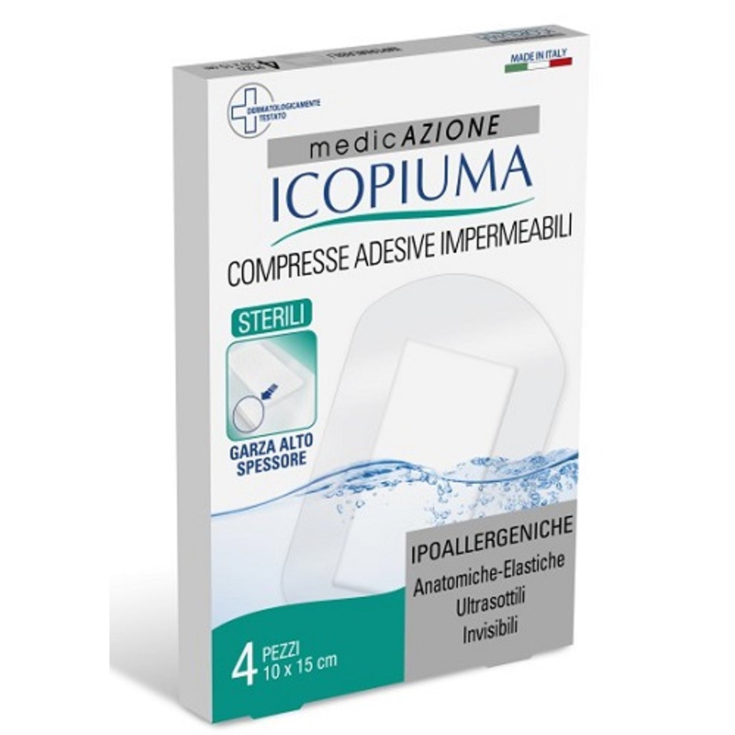 Icopiuma Garza Compressa Medicata Postoperatoria 10X15 Cm 4Pezzi