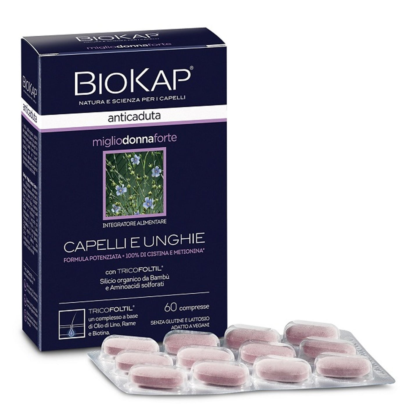 Biokap Anticaduta Miglio Donna Forte Con Tricofoltil 60 Compresse