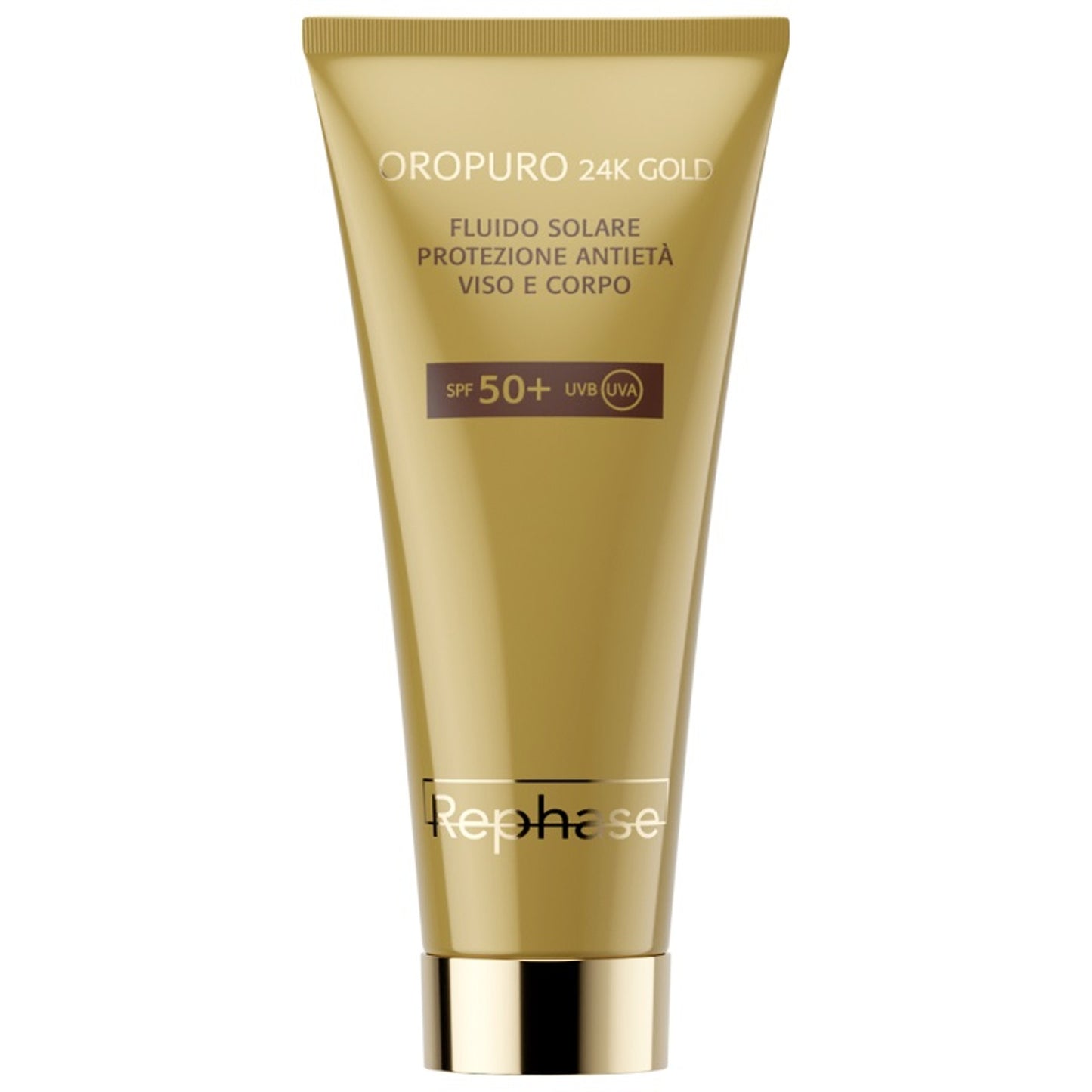 Rephase Oropuro 24K Gold Fluido Solare Protezione Antieta' Viso Corpo Spf50+ 150 Ml