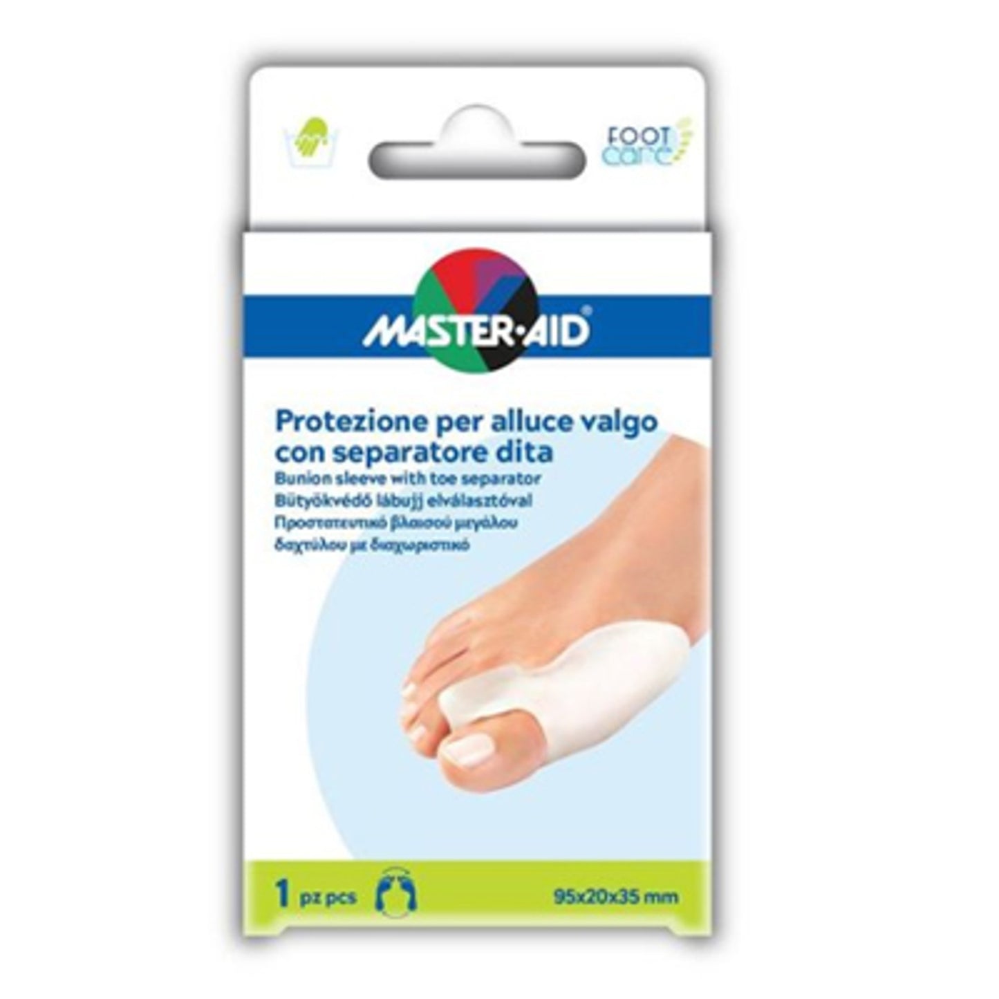 Protezione Master-Aid Footcare Per Alluce Valgo Con Separatore Dita Integrato 1 Pezzo D9