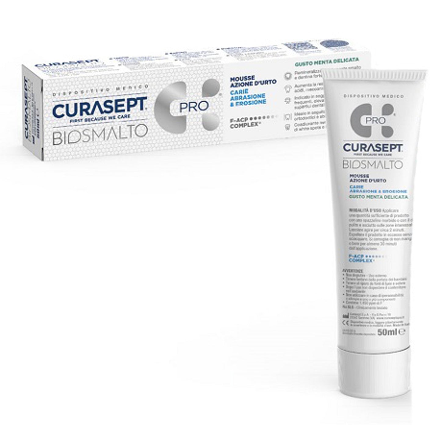 Curasept Biosmalto Mousse Carie Menta 50 Ml