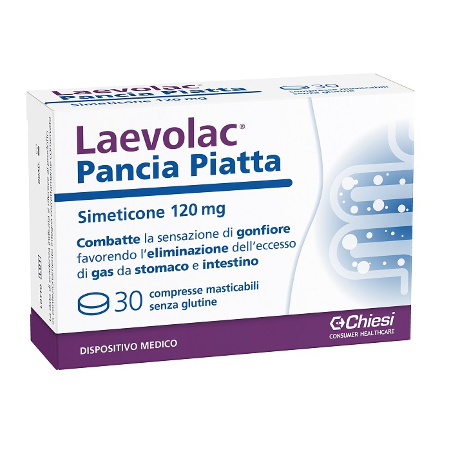 Laevolac Pancia Sgonfia 30 Compresse Masticabili Senza Glutine