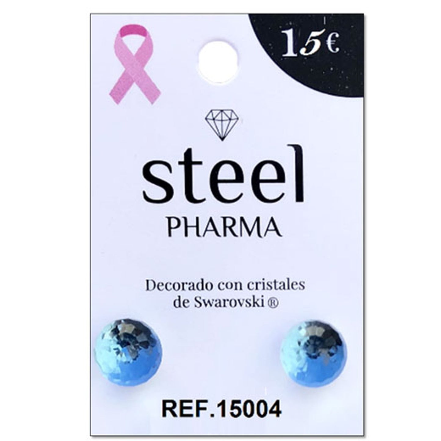 Orecchini Sterili Steel Pharma Esfera Aquamarina 8