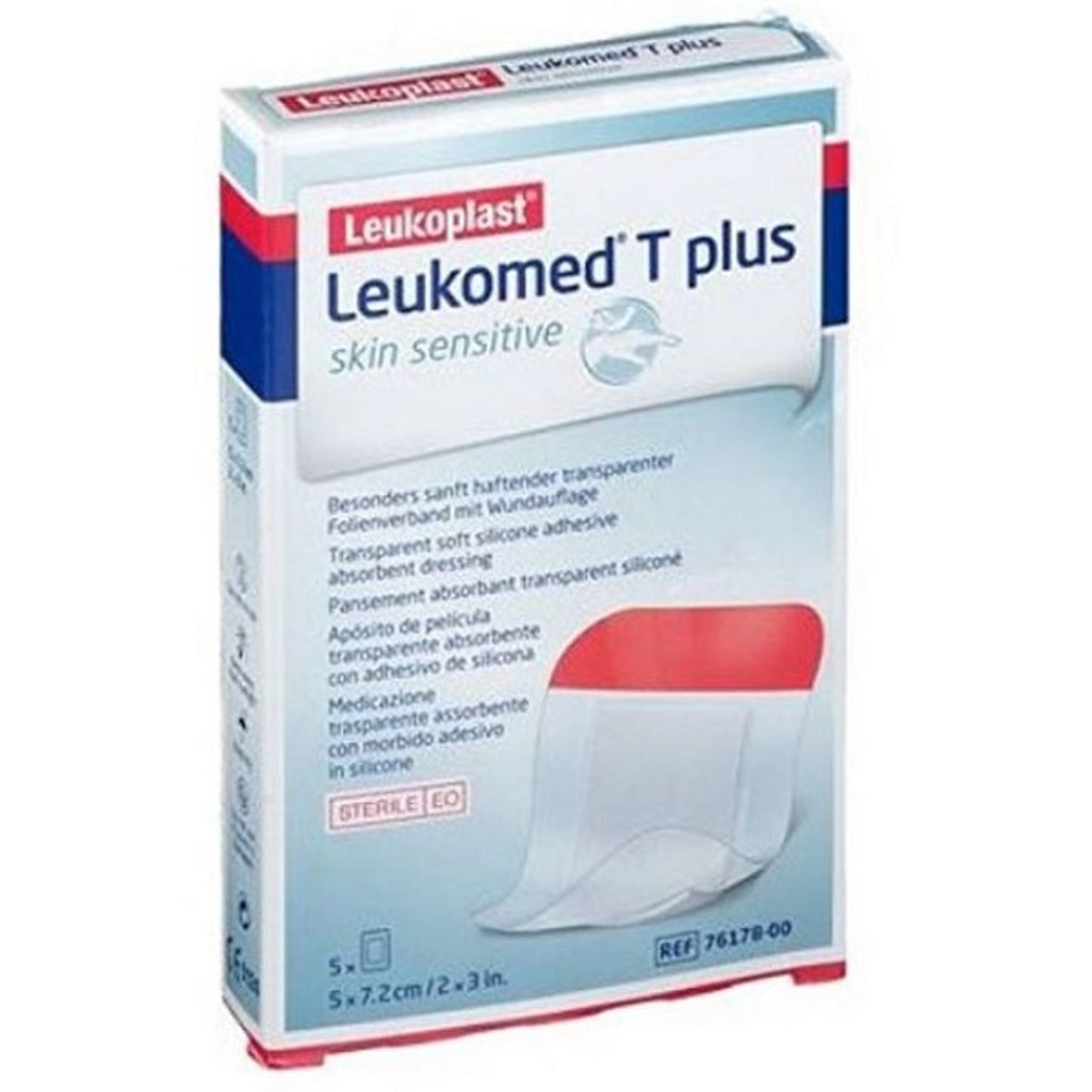 Medicazione Post-Operatoria Leukomed T Plus Skin Sensitive Trasparente Impermeabile Con Massa Adesiva Al Silicone 5X7,2Cm 5 Pezzi