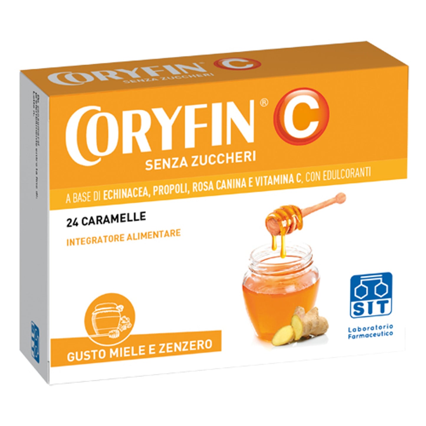 Coryfin C Senza Zucchero Miele Zenzero 24 Caramelle