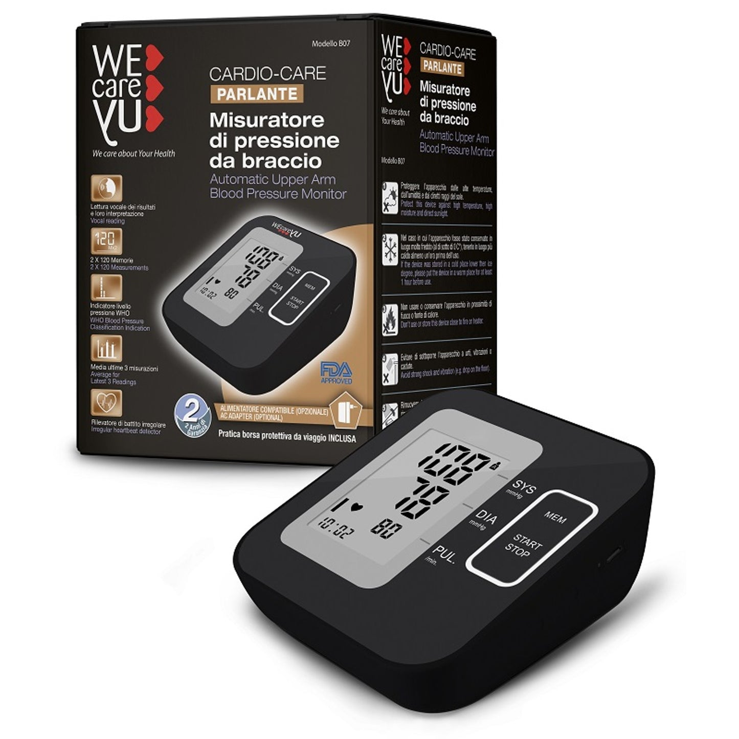 Misuratore Di Pressione Da Braccio Parlante Wecareyu Cardiocare