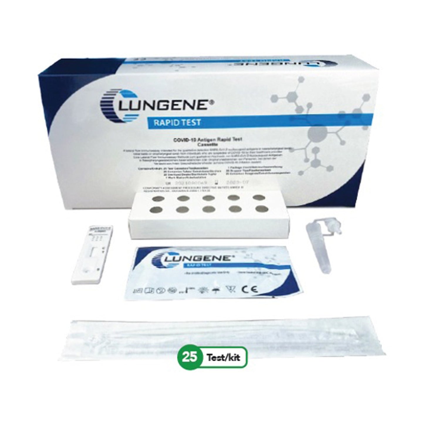 Test Antigenico Rapido Covid-19 Clungene Determinazione Qualitativa Antigeni Sars-Cov-2 In Tamponi Nasofaringei/Orofaringei Mediante Immunocromatografia 25 Pezzi Uso Professionale