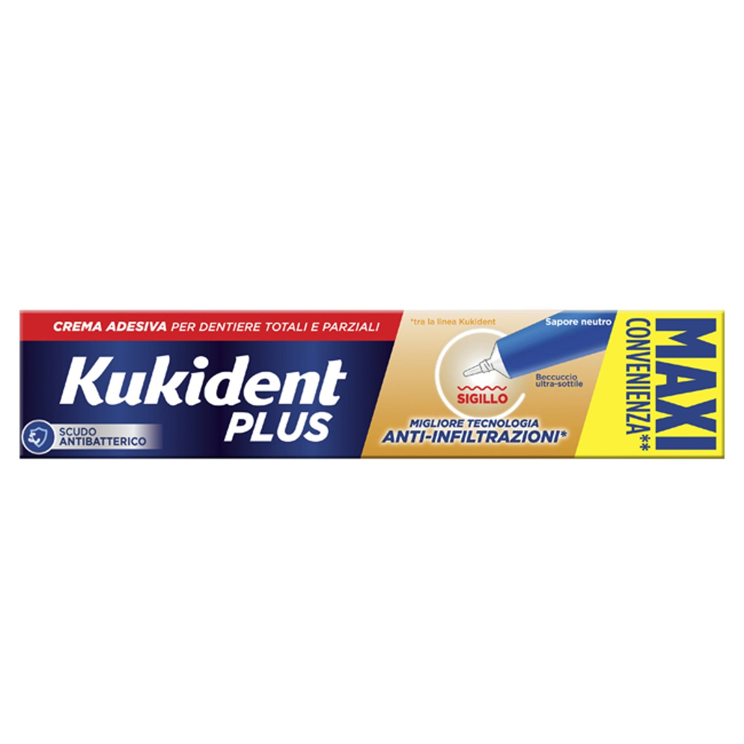 Kukident Plus Barriera Anti-Cibo Neutro Crema Adesiva Dentiere 57 G