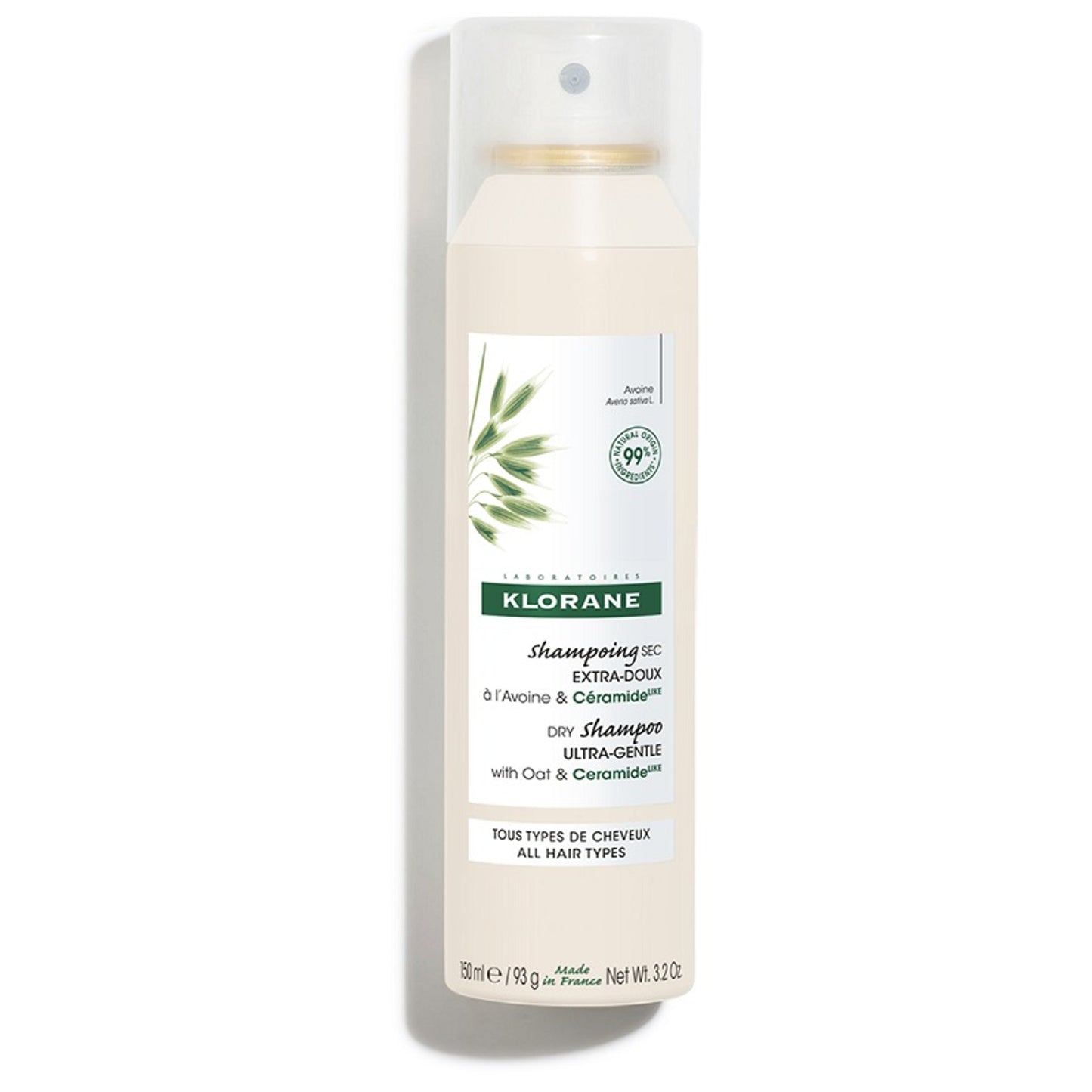 Klorane Shampoo Secco Extra Delicato Avena&Ceramide Tutti Itipi Di Capelli Spray 150 Ml