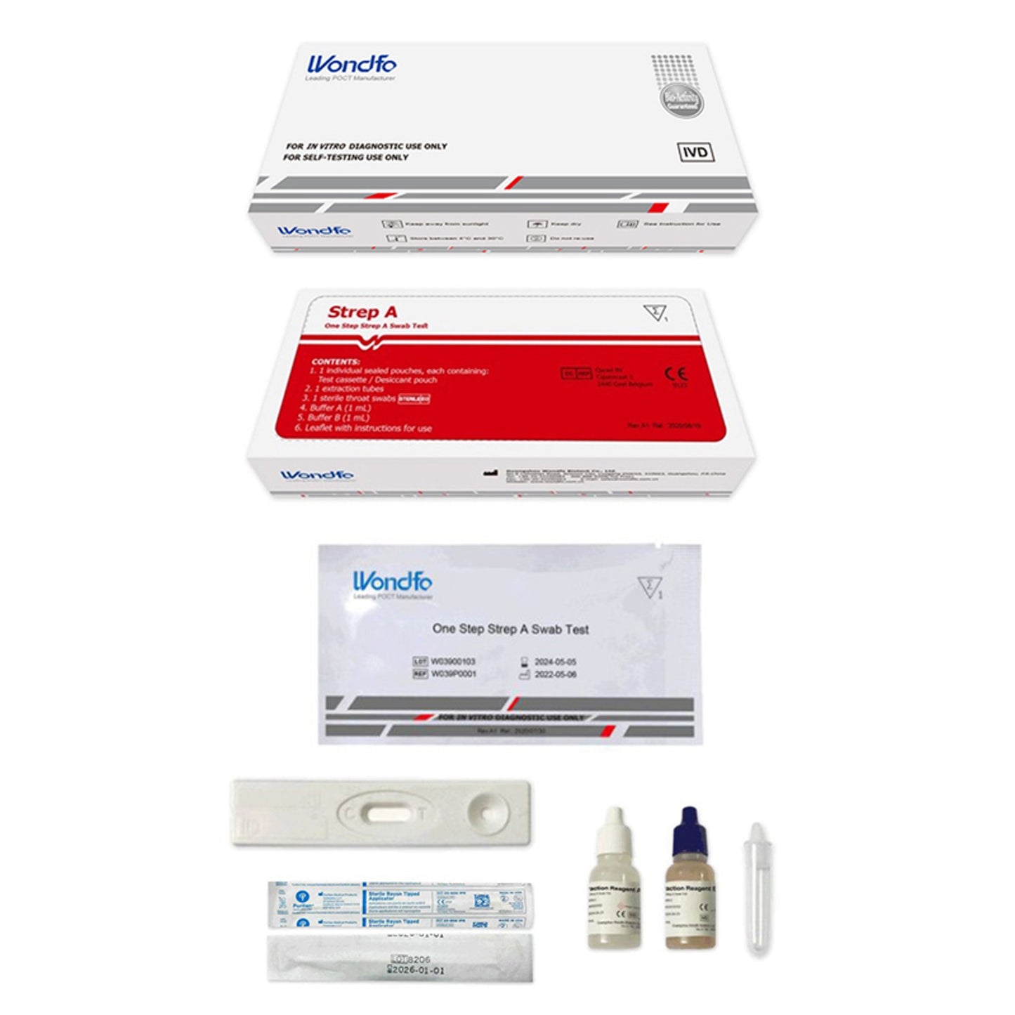 Test Autodiagnostico One Step Strep A Rilevazione Qualitativa Antigene Streptococco A In Tampone Faringeo