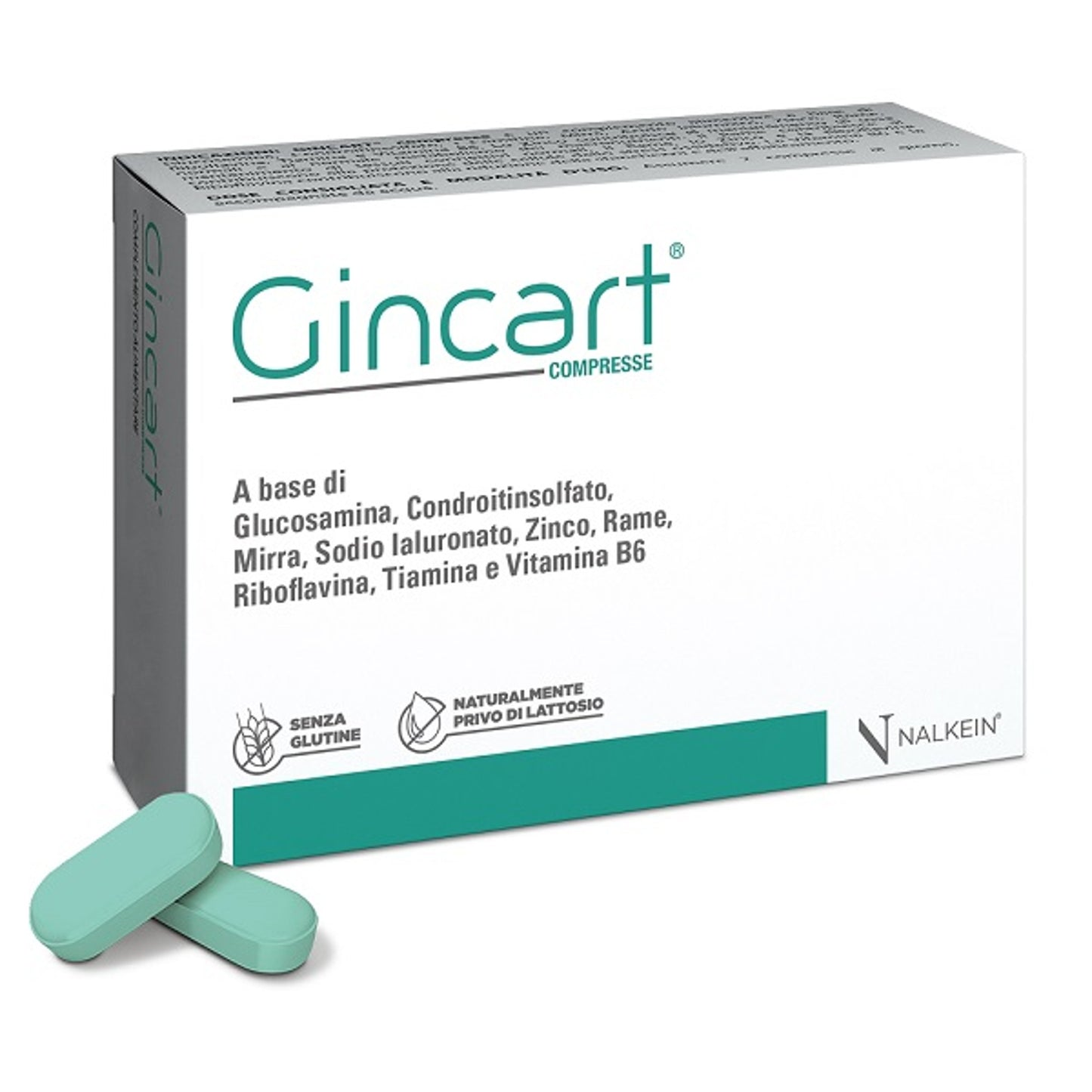 Gincart 30 Compresse Rivestite Da 1,25 G Senza Glutine Naturalmente Privo Di Lattosio