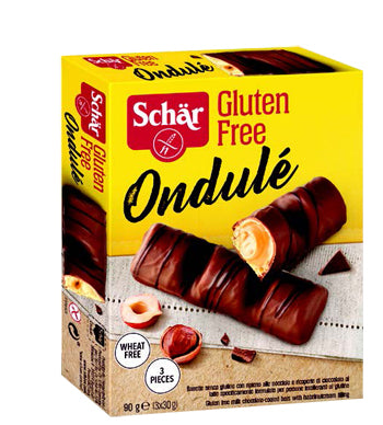 SCHAR ONDULE' BARRETTE CON RIPIENO DI NOCCIOLE RICOPERTE DICIOCCOLATO AL LATTE 3 PORZIONI DA 30 G