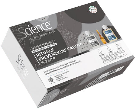 BOX SCIENCE RITUALE PREVENZIONE CADUTA 1 SHAMPOO 80 ML + 1LOZIONE 8 FIALE DA 5 ML + 1 SHAMPOO NEUTRO 80 ML