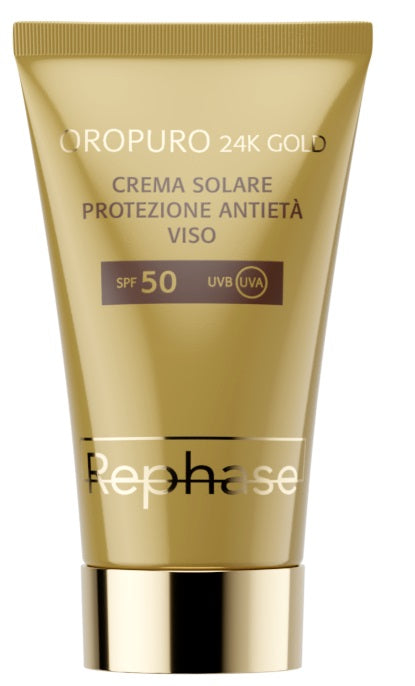 REPHASE OROPURO 24K GOLD CREMA SOLARE PROTEZIONE ANTIETA' VISO SPF50 50 ML