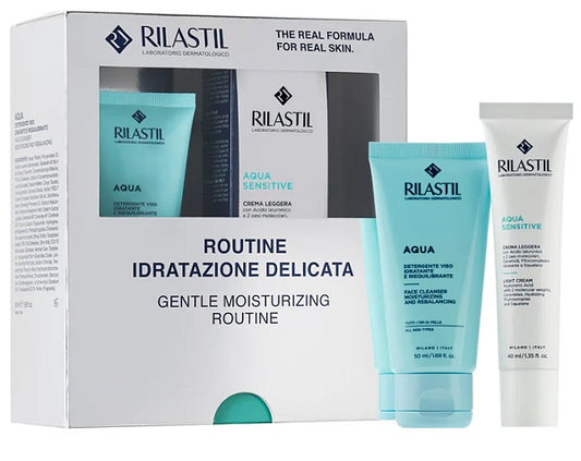 RILASTIL COFANETTO NATALE IDRATAZIONE DELICATA 1 RILASTIL AQUA SENSITIVE CREMA LEGGERA 40 ML + 1 RILASTIL AQUA SENSITIVEGEL CONTORNO OCCHI 15 ML