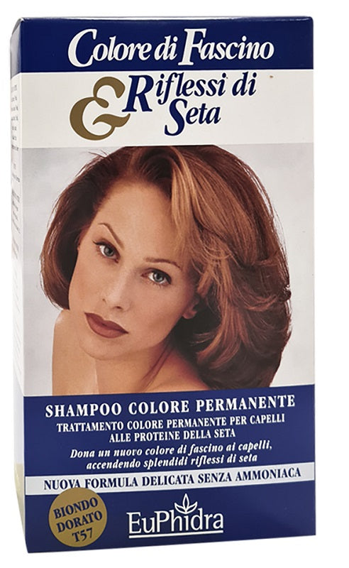 EUPHIDRA COLORE DI FASCINO & RIFLESSI DI SETA SHAMPOO COLOREPERMANENTE 57 BIONDO DORATO 120 ML