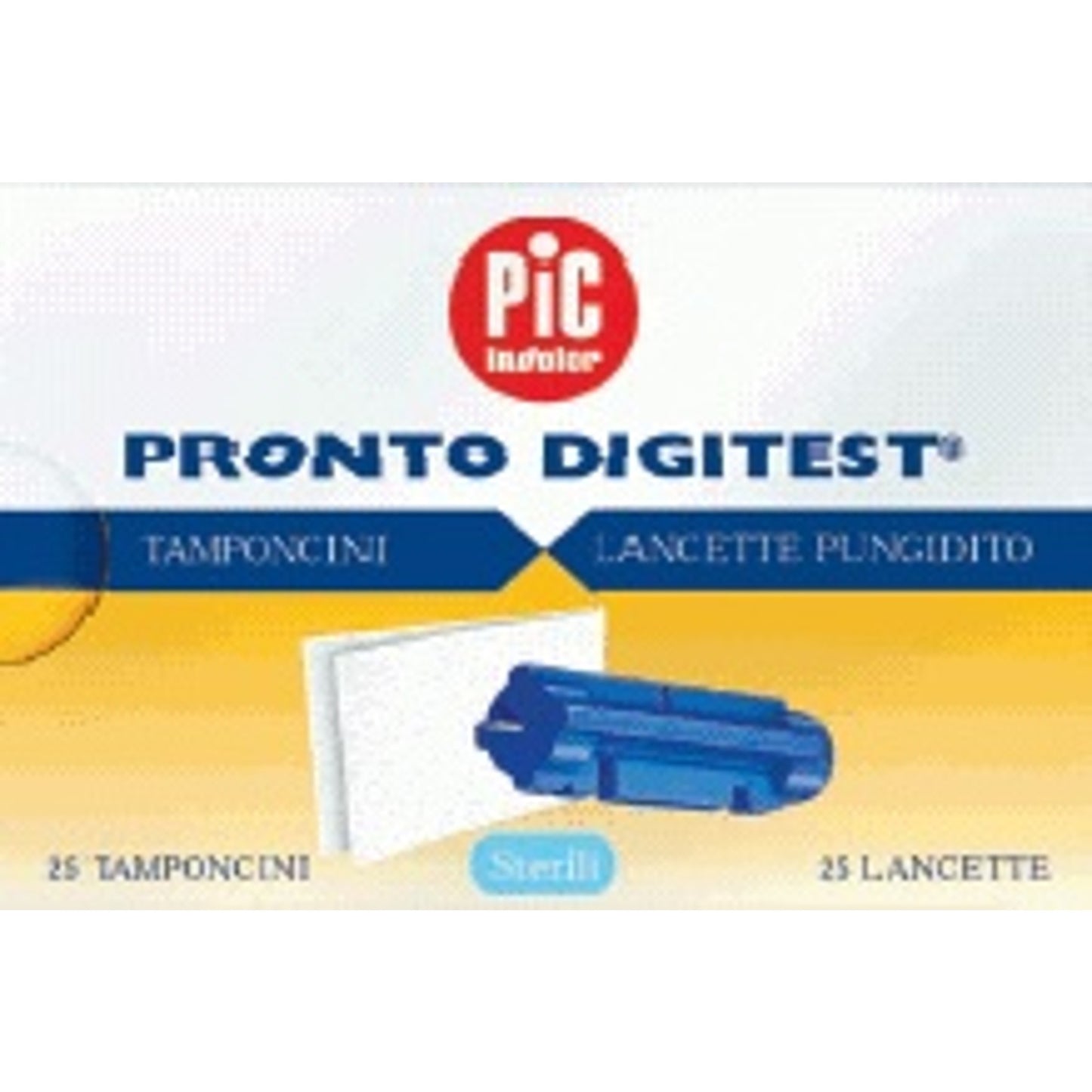 Lancette Pungidito Pic Digitest Gauge 28 25 Pezzi + 25 Tamponcini Assorbenti