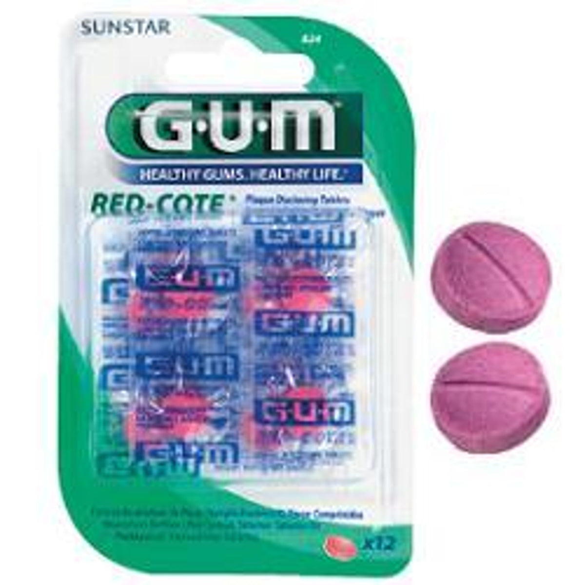 Gum Red-Cote Disclosing Tablets 12 Tablets