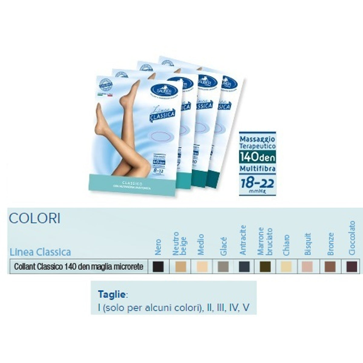 Sauber Collant 140 Deniers Maille Micro-résille Moyen 5 Ligne Classique