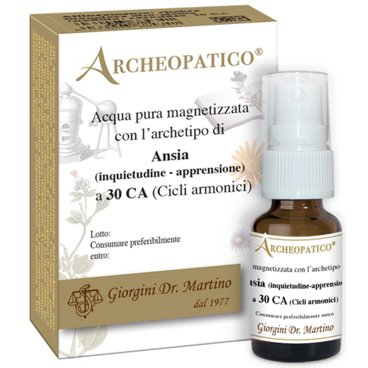 Archéopathe Eau Pure Magnétisée Avec Archétype Anxiété Inquiétude Et Appréhension À 30 Cycles Harmoniques 10 Ml