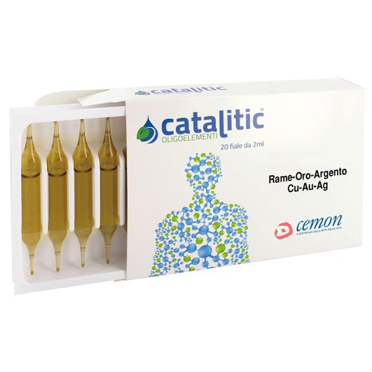 Catalitic Oligoelementi Rame Oro Argento Cu-Au-Ag 20 Ampolle