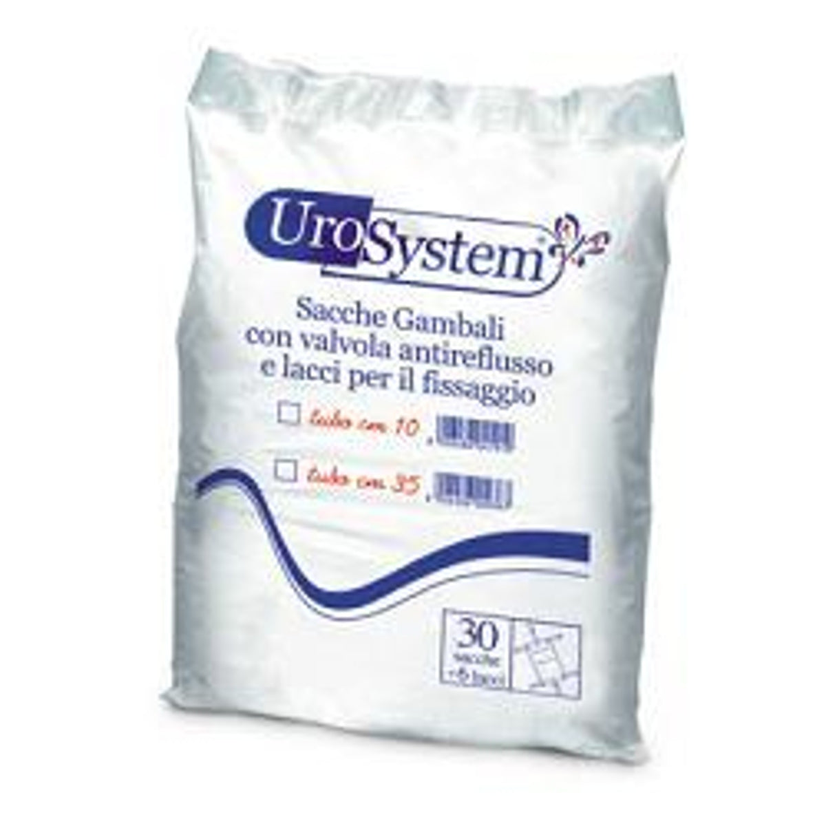 Sacca Di Drenaggio Da Gamba Per Incontinenza Urosystem Tubo10 Cm 30 Pezzi