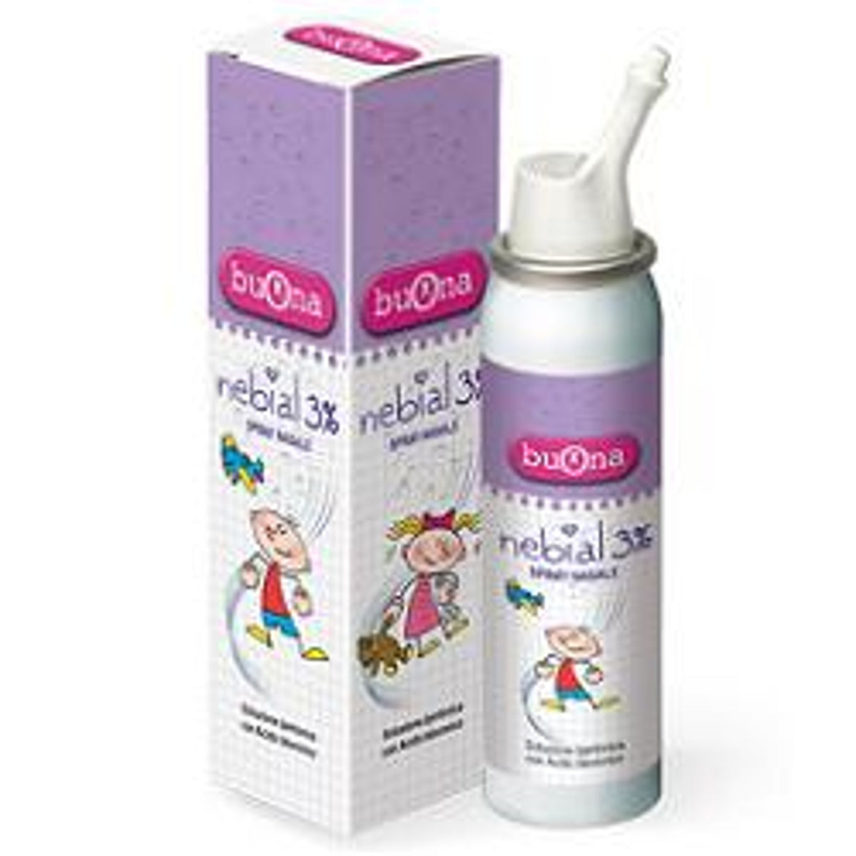 Nebial Solution Saline Hypertonique de Chlorure de Sodium à 3% avec Acide Hyaluronique Spray Nasal 100 ml