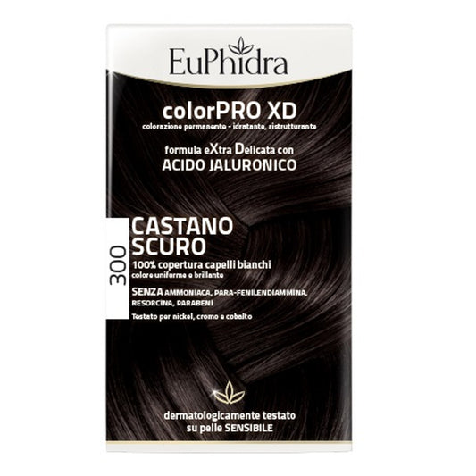Euphidra Colorpro Xd 300 Castano Scuro Gel Colorante Capelliin Flacone + Attivante + Balsamo + Guanti