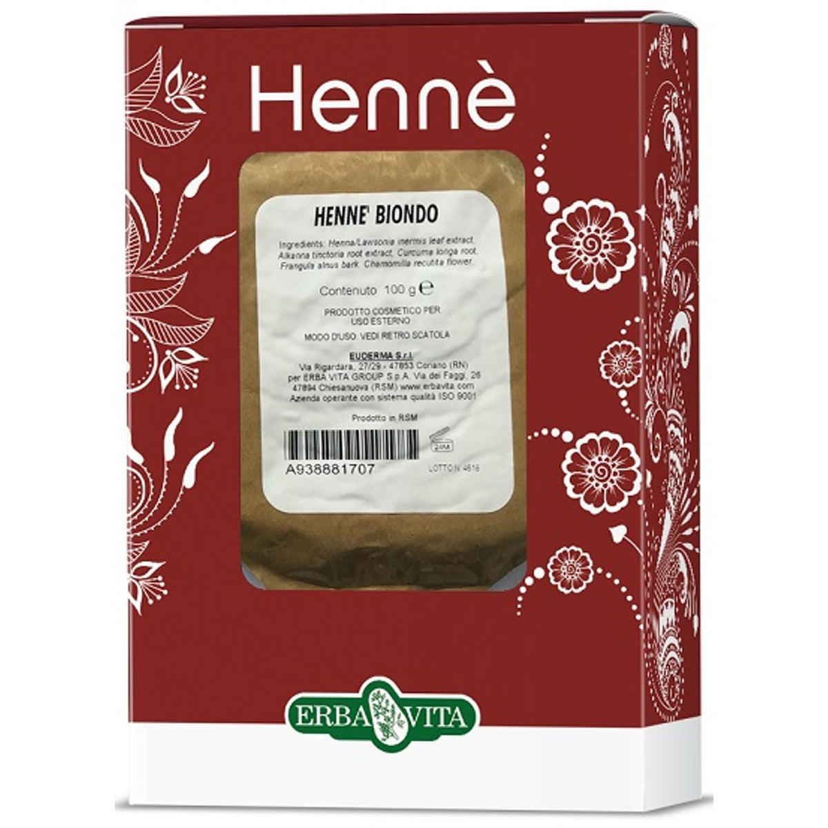 Henne Hair Dye Blonde 100 G