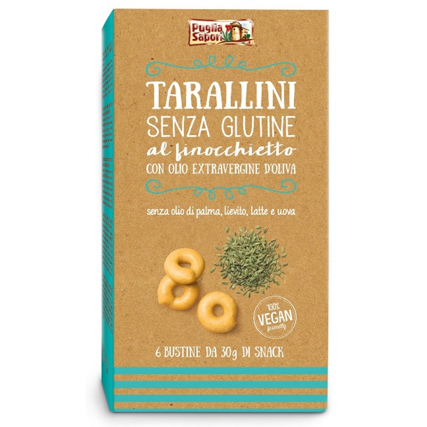 Puglia Sapori Tarallini Al Finocchietto Con Olio Extravergine Di Oliva 180 G
