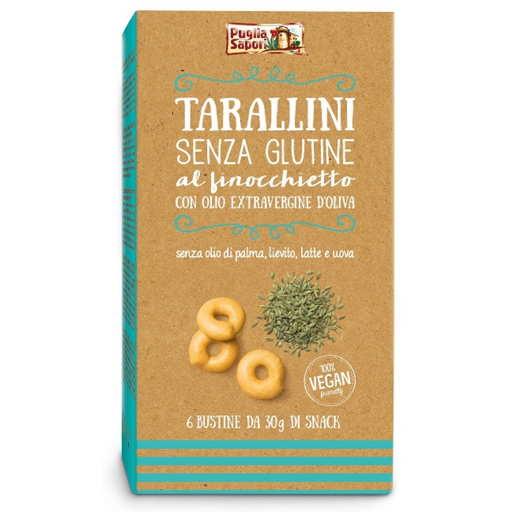 Puglia Sapori Tarallini au Fenouil avec Huile d'Olive Extra Vierge 180 G
