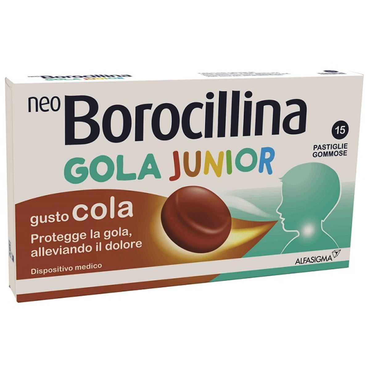 Neoborocillina Gola Junior 15 Pastilles Goût Cola
