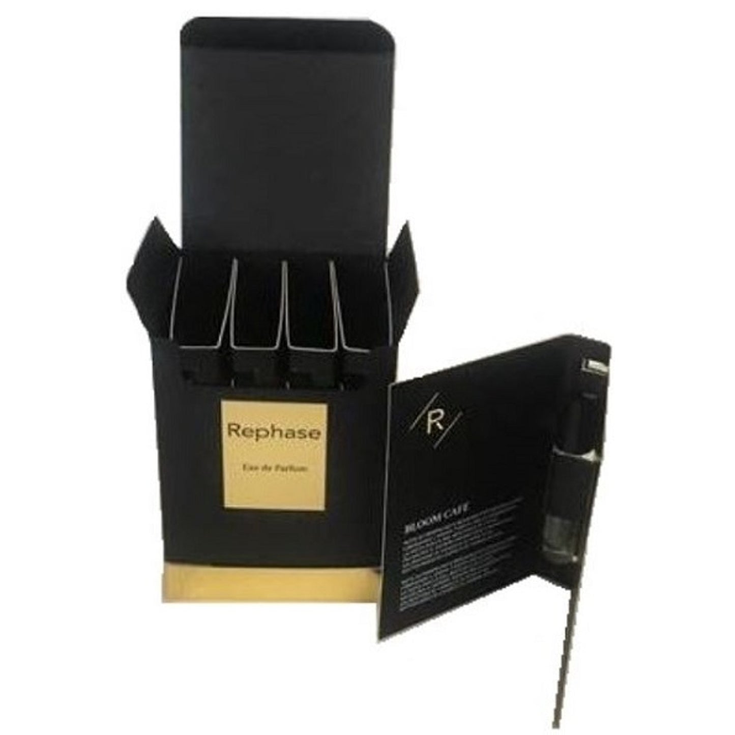 Rephase Parfums Cofanetto 5 Pezzi 1 Profumo Bloom Cafe' 2 Ml+ 1 Profumo Ginger Wood 2 Ml + 1 Profumo Ocean Wave 2 Ml +1 Profumo Mystic Oud 2 Ml + 1 Profumo Black Amber 2 Ml