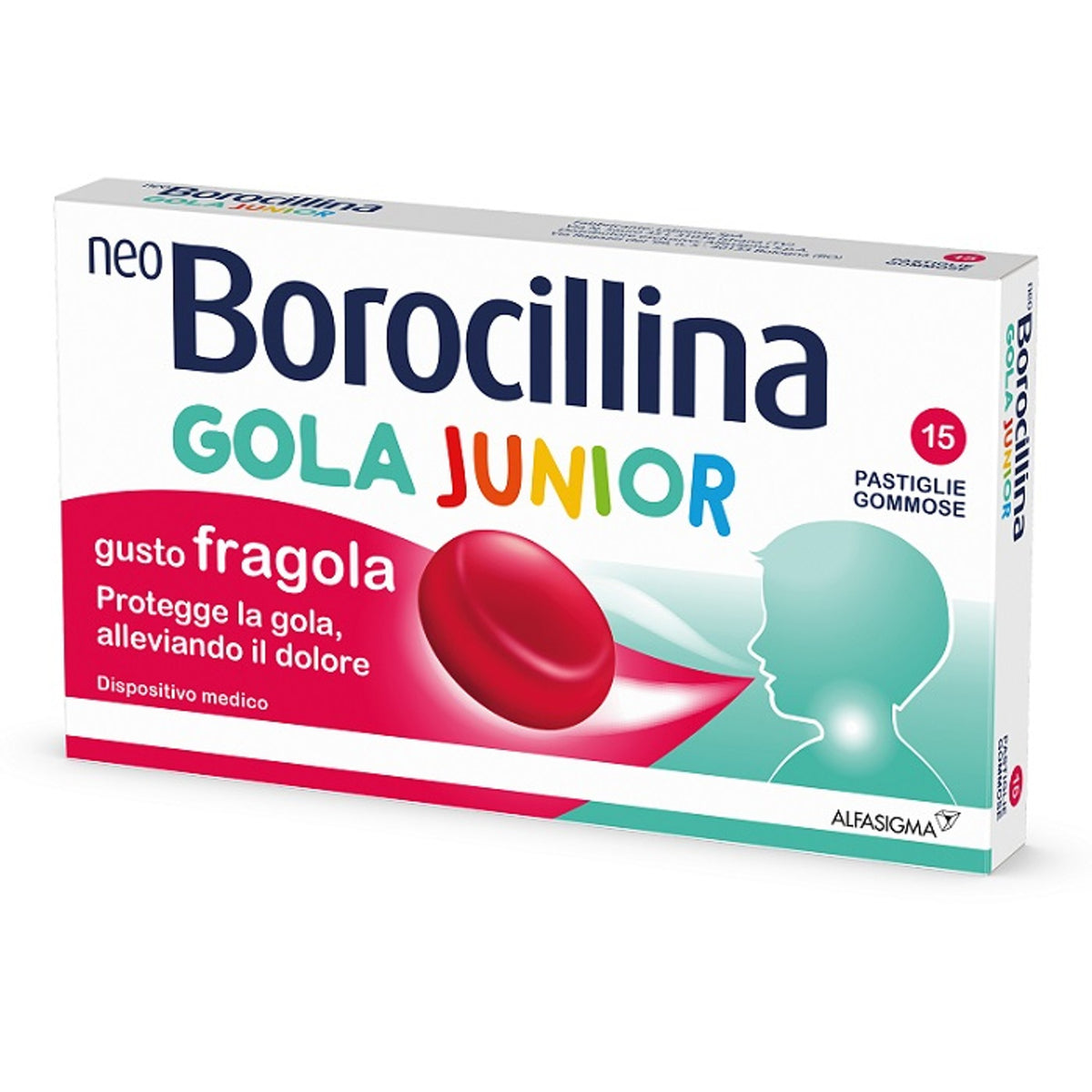 Neoborocillina Gola Junior 15 Pastilles Goût Fraise