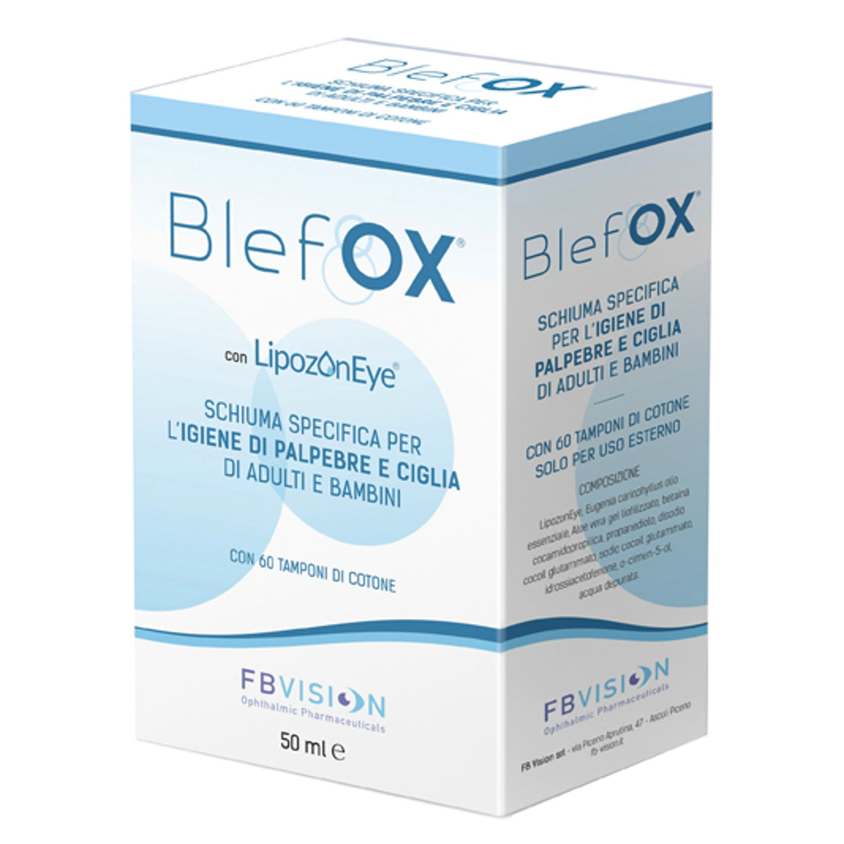 Blefox Mousse Spécifique Pour L'Hygiène Des Paupières Et Des Cils 50 Mlavec Distributeur + 60 Lingettes