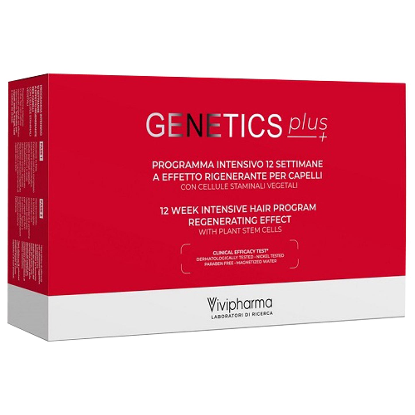 Genetics Plus Programma Intensivo 12 Settimane A Effetto Rigenerante Per Capelli Con Cellule Staminali Vegetali 14 Fiale5 Ml + 1 Spray 100 Ml