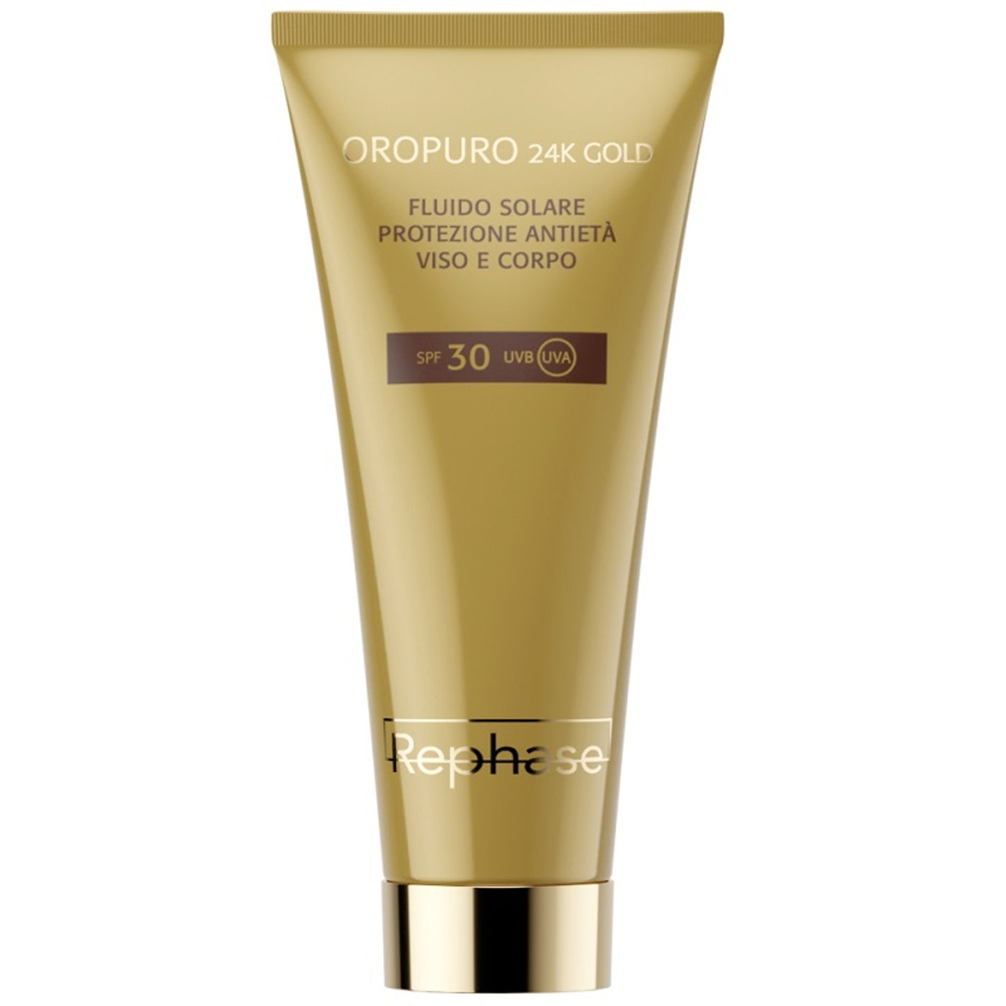 Rephase Oropuro 24K Gold Fluido Solare Protezione Antieta' Viso Corpo Spf30 150 Ml