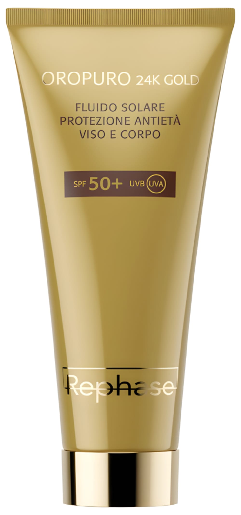 Rephase Oropuro 24K Gold Fluido Solare Protezione Antieta' Viso Corpo Spf50+ 150 ml