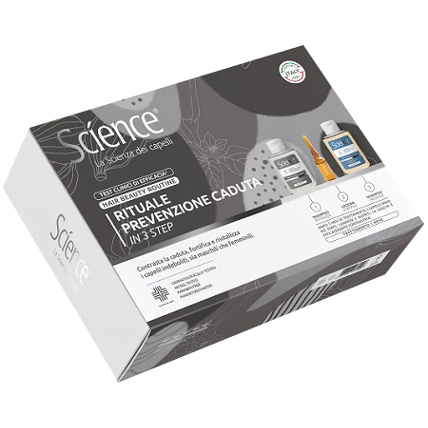Box Science Rituale Prevenzione Caduta 1 Shampoo 80 Ml + 1Lozione 8 Fiale Da 5 Ml + 1 Shampoo Neutro 80 Ml