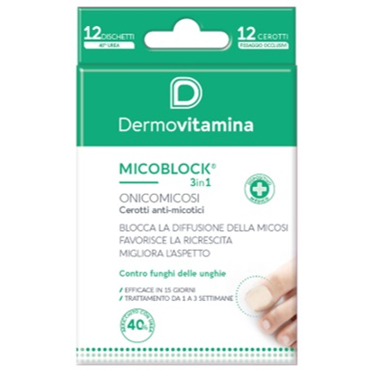 Micoblock Onicomicoses Patch Pansement Antifongique 12 Pièces