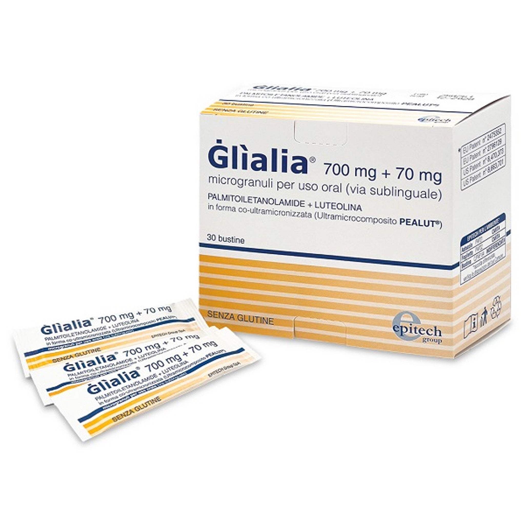 Glialia 700 mg + 70 mg microgranuli, confezione da 30 bustine