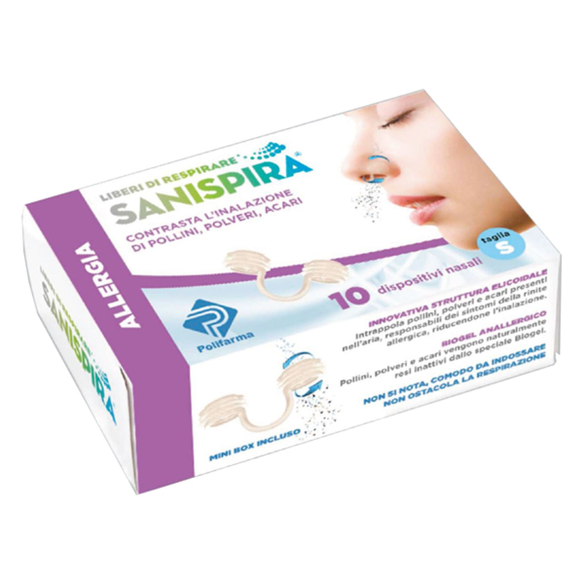 Sanispira Allergie Dispositif Nasal 10 Pièces Taille M