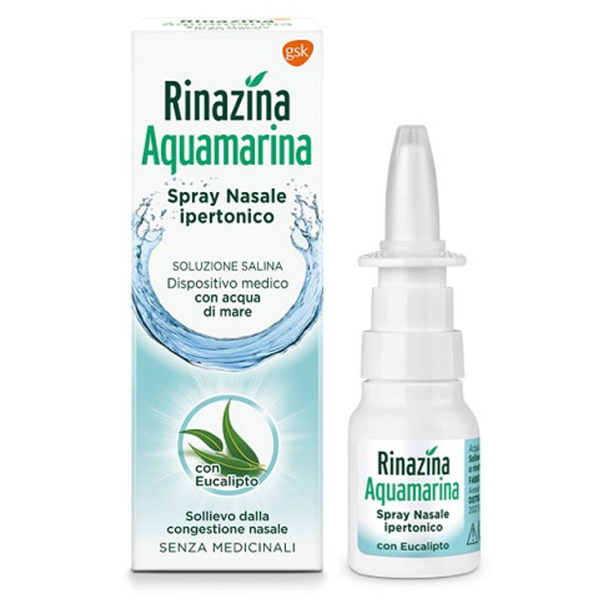 Rinazina Aquamarina Spray Nasal Hypertonique À L'Eucalyptus 20 ml
