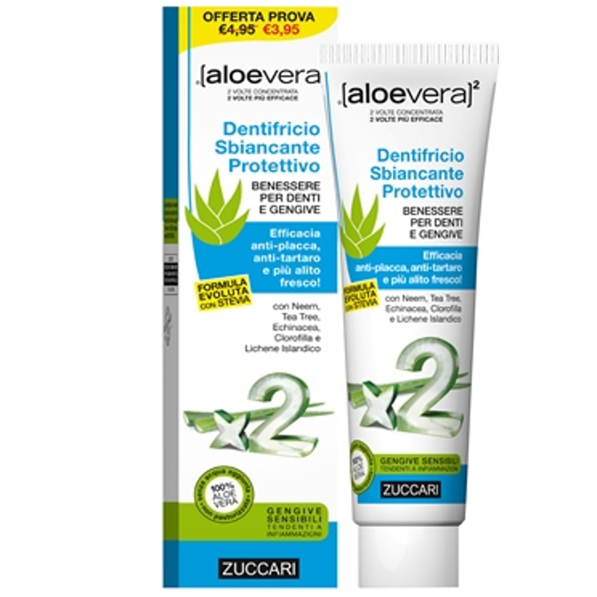 Aloevera2 Whitening Protective Toothpaste with Stevia 100 ml