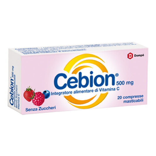 Cebion Masticabile Senza Zucchero Vitamina C 500 Mg 20 Compresse