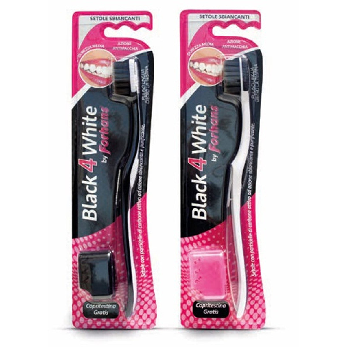 Forhans Black4White Toothbrush Charcoal Bristles
